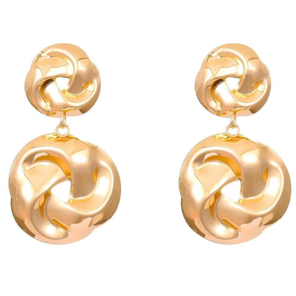 Gold Statement Drop Earrings